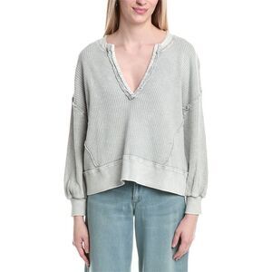 Labiz Womens  Waffle Knit Dolman Pullover, Gray